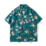 "Big Floral" Unisex Men Women Streetwear Button Up Shirt