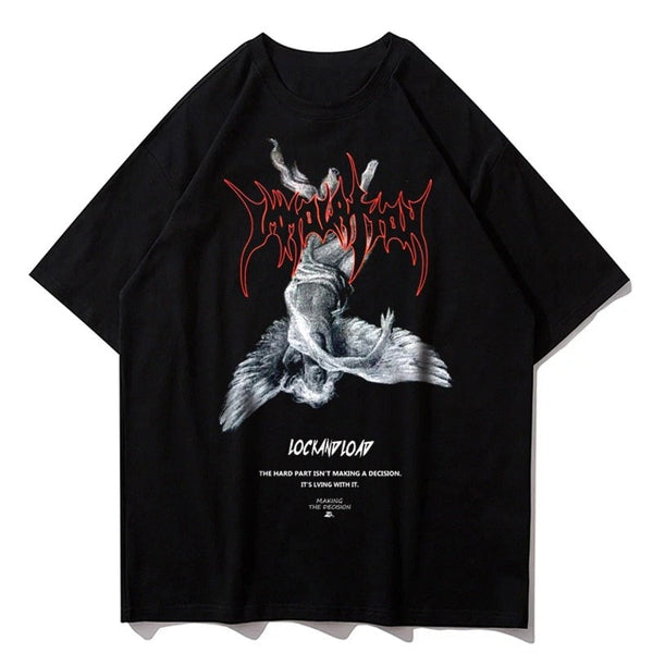 "Black Demon" Unisex Men Women Streetwear Graphic T-Shirt