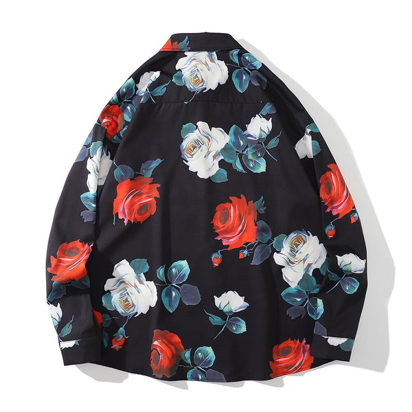 "Flower Garden" Unisex Men Women Streetwear Graphic Button Shirt