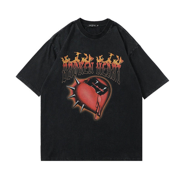 "Broken Hearts" Men Women Streetwear Unisex Graphic T-Shirt Collection