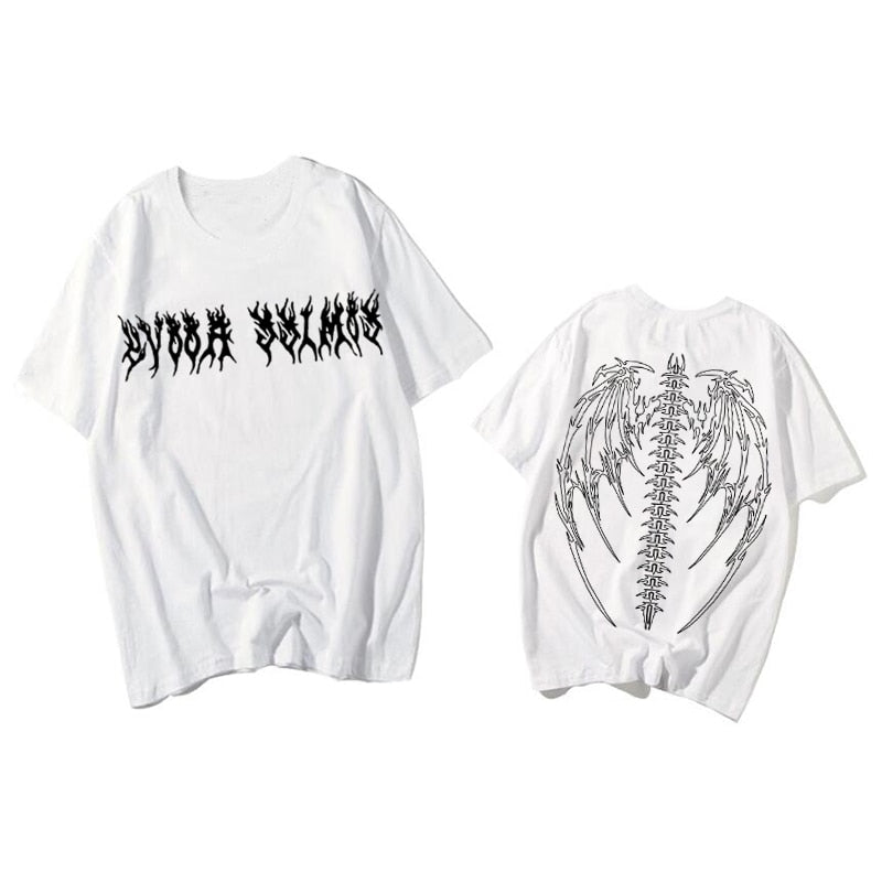 "Gothic Wings" Unisex Men Women Streetwear Graphic T-Shirt