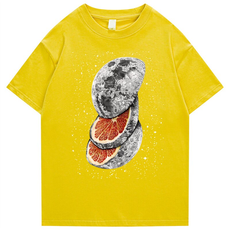 "Moon Slices" Men Women Streetwear Unisex Graphic T-Shirt