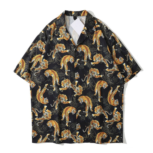 "Dark Leopard" Unisex Streetwear Men Women Button Shirt