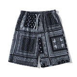 "Dark Bandanna" Unisex Streetwear Men Women Button Shorts