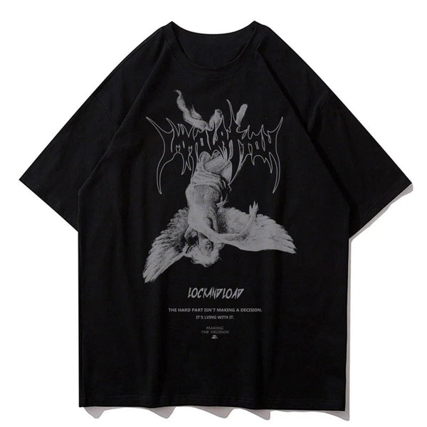 "Black Demon" Unisex Men Women Streetwear Graphic T-Shirt