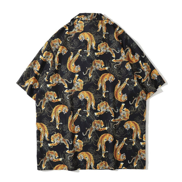 "Dark Leopard" Unisex Streetwear Men Women Button Shirt