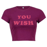 "Make A Wish" Vintage Women Streetwear Graphic T-Shirt