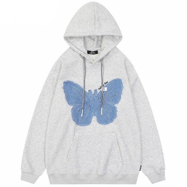 "Blue Butterfly" Unisex Men Women Streetwear Graphic Hoodie