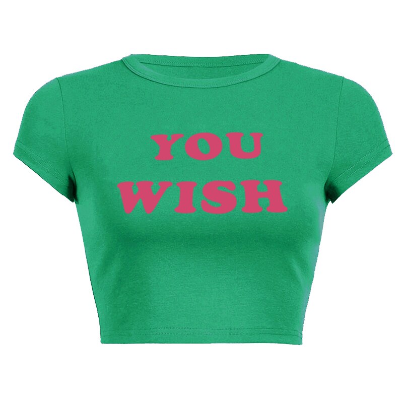 "Make A Wish" Vintage Women Streetwear Graphic T-Shirt