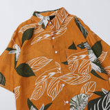 "Fallen Leaves" Unisex Men Women Streetwear Button Up Shirt