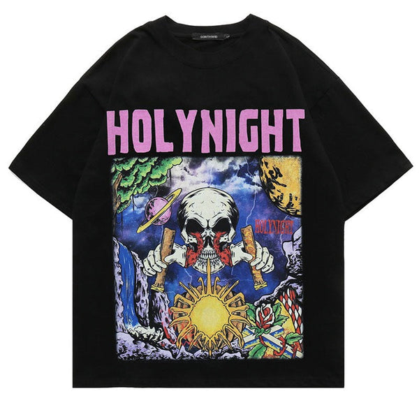 "Holynight" Unisex Men Women Streetwear Graphic T-Shirt
