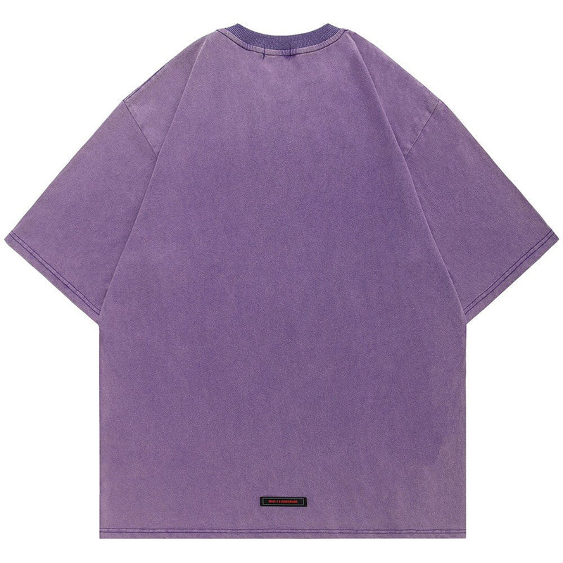 "Purple Flowers" Unisex Men Women Streetwear Graphic T-Shirt