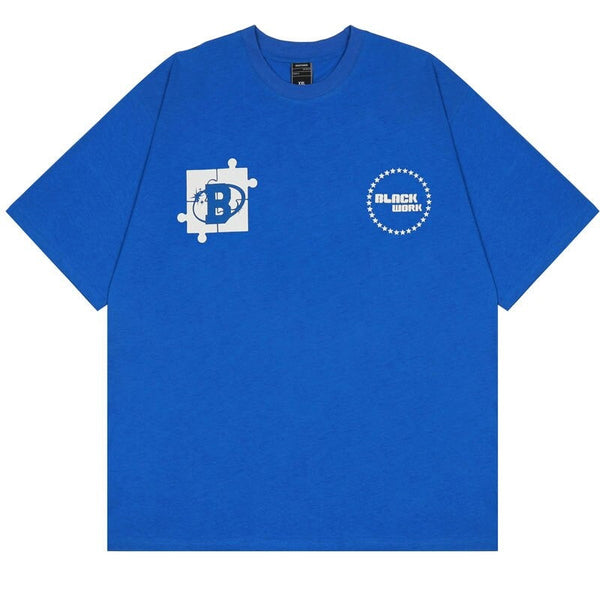 "Blue Flame" Unisex Men Women Streetwear Graphic T-Shirt