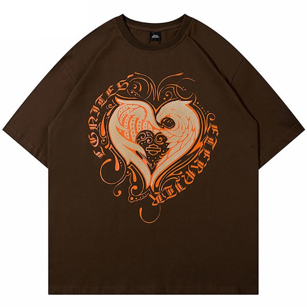 "Melted Heart" Unisex Men Women Streetwear Graphic T-Shirt
