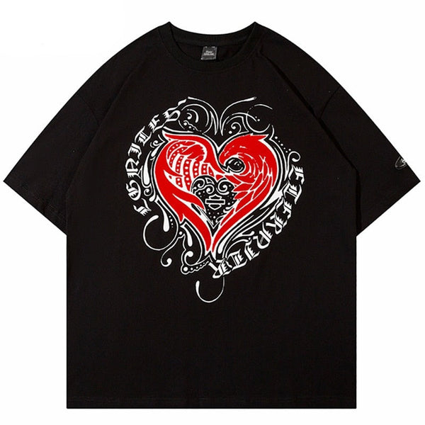 "Melted Heart" Unisex Men Women Streetwear Graphic T-Shirt
